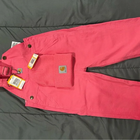 Carhartt Kids Pink Overalls - Picture 2 of 4